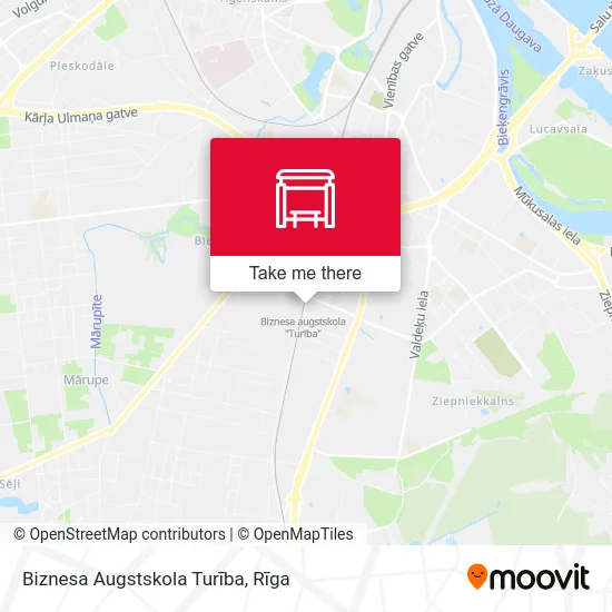 Карта Biznesa Augstskola Turība