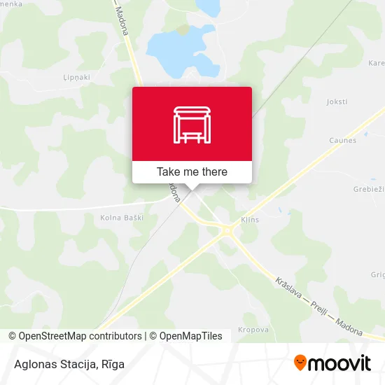 Aglonas Stacija map