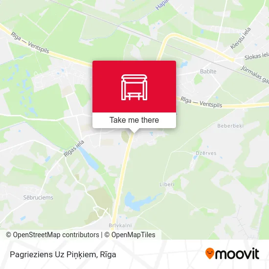 Карта Pagrieziens Uz Piņķiem