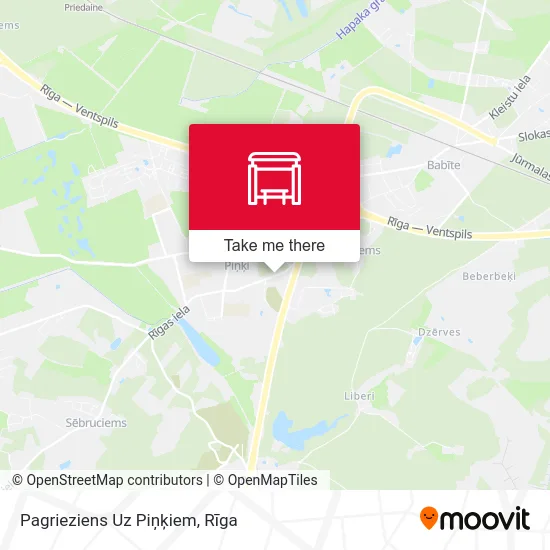 Карта Pagrieziens Uz Piņķiem