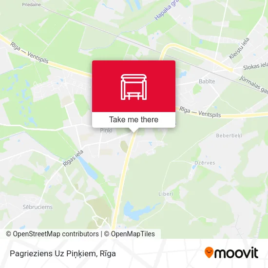 Карта Pagrieziens Uz Piņķiem