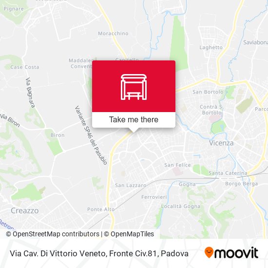 Via Cav. Di Vittorio Veneto, Fronte Civ.81 map