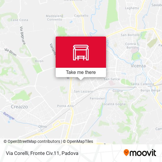 Via Corelli, Fronte Civ.11 map