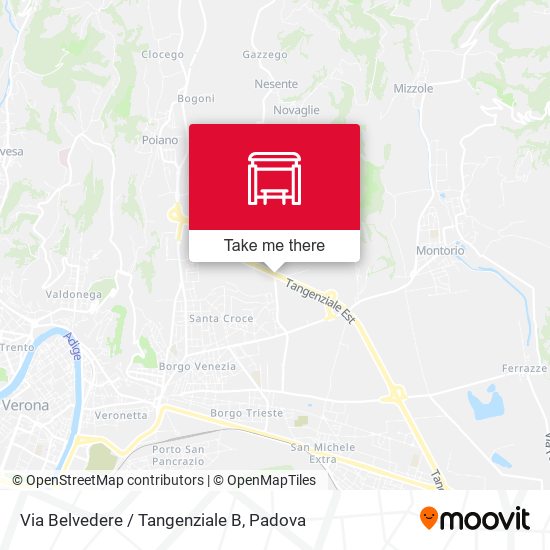 Via Belvedere / Tangenziale B map
