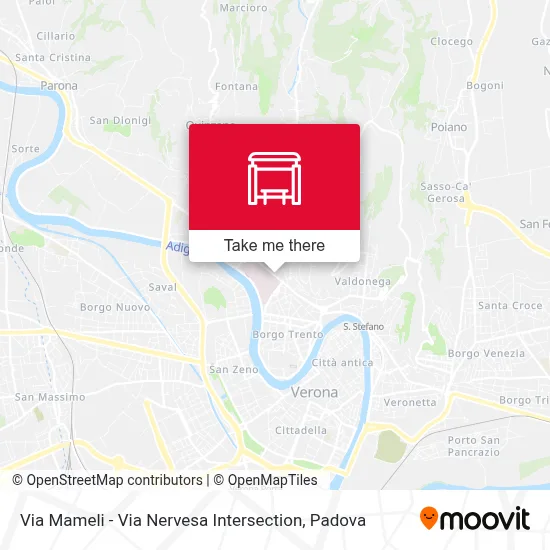 Via Mameli - Via Nervesa Intersection map