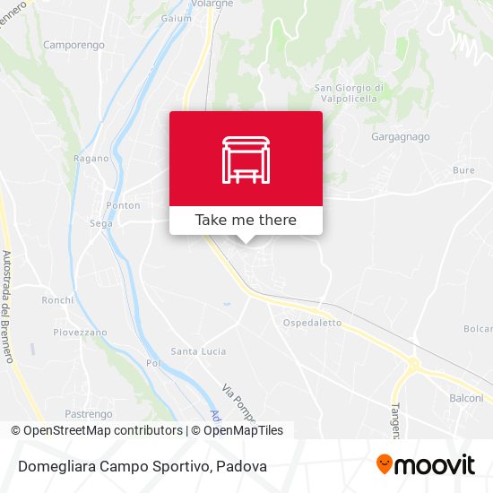 Domegliara Campo Sportivo map