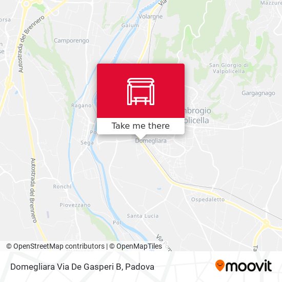 Domegliara Via De Gasperi B map