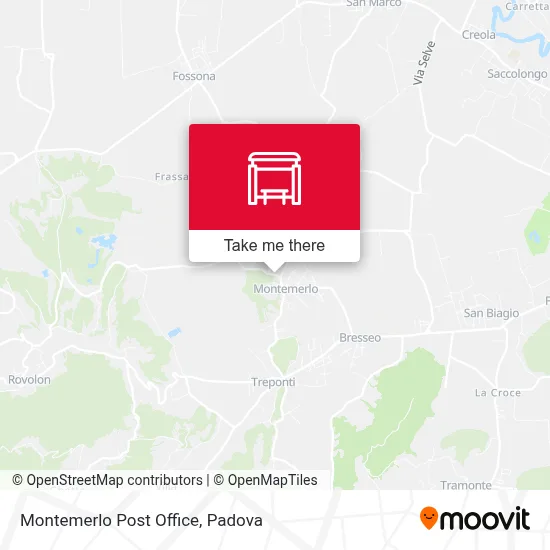 Montemerlo Post Office map