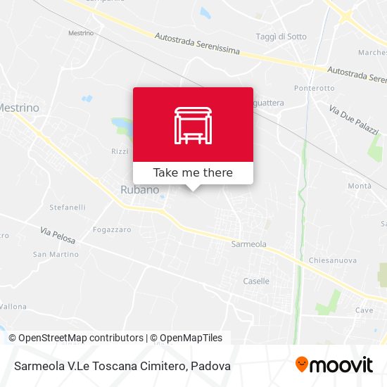 Sarmeola V.Le Toscana Cimitero map