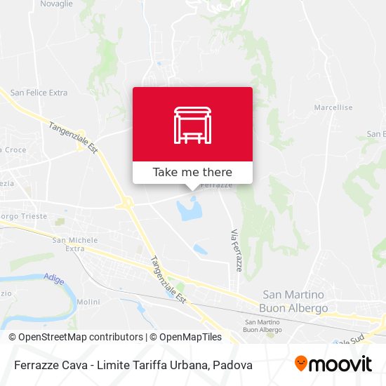 Ferrazze Cava - Limite Tariffa Urbana map