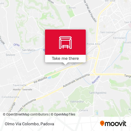 Olmo Via Colombo map