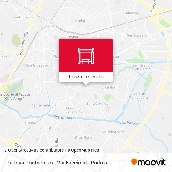 Padova Pontecorvo - Via Facciolati map