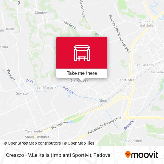 Creazzo - V.Le Italia (Impianti Sportivi) map
