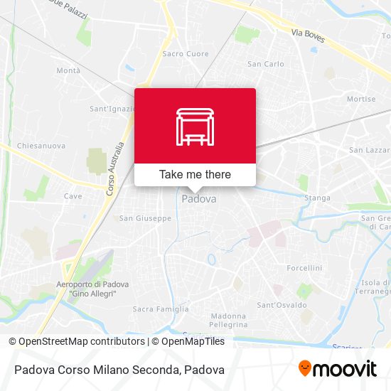 Padova Corso Milano Seconda map