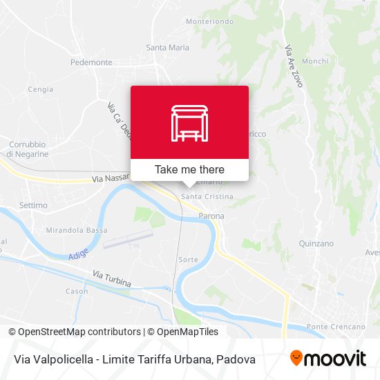 Via Valpolicella - Limite Tariffa Urbana map