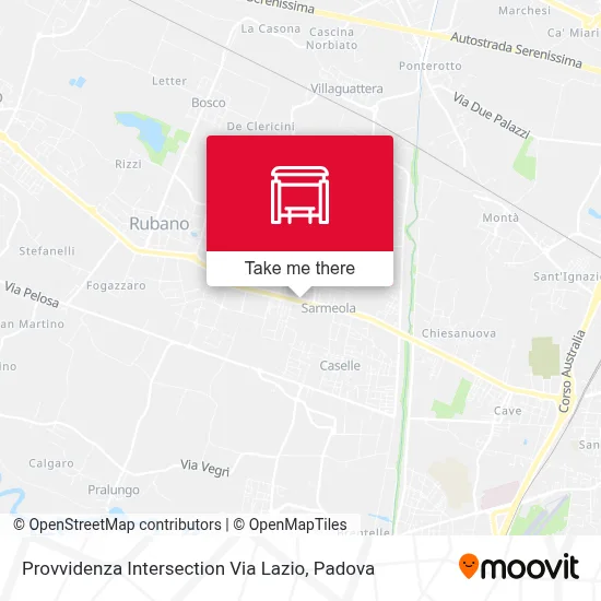 Provvidenza Intersection Via Lazio map