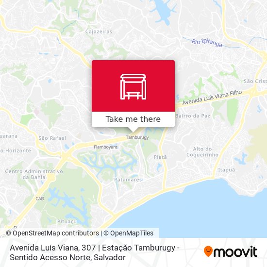 Avenida Luís Viana, 307 | Estação Tamburugy - Sentido Acesso Norte map