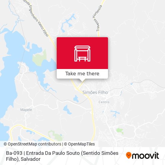 Mapa Ba-093 | Entrada Da Paulo Souto (Sentido Simões Filho)