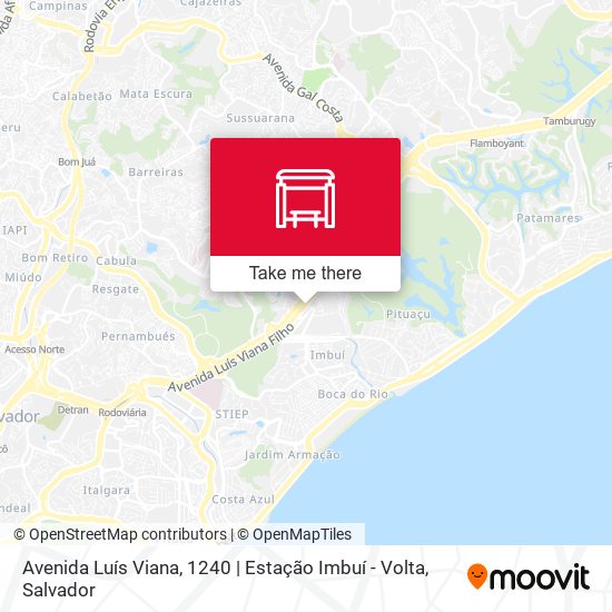 Mapa Avenida Luís Viana, 1240 | Estação Imbuí - Volta