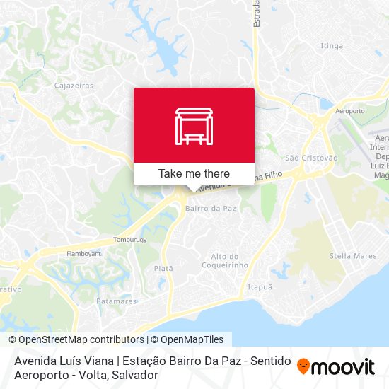 Mapa Avenida Luís Viana | Estação Bairro Da Paz - Sentido Aeroporto - Volta