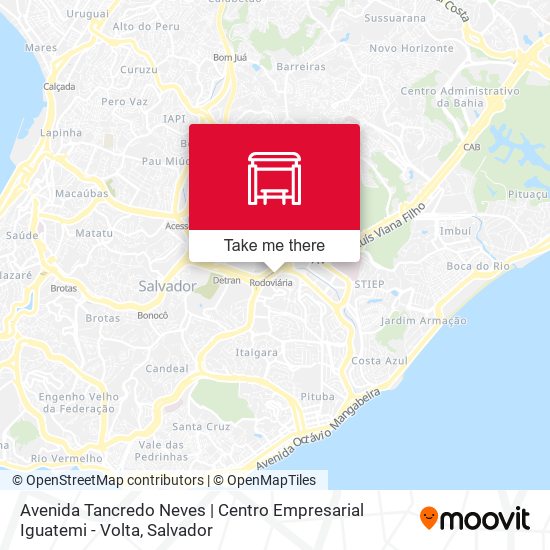 Mapa Avenida Tancredo Neves | Centro Empresarial Iguatemi - Volta