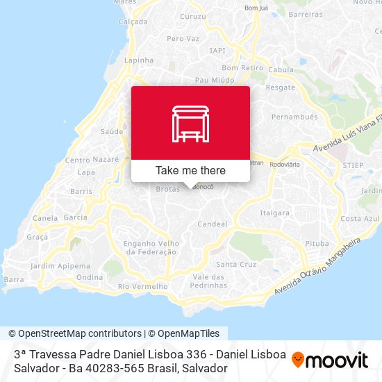 Mapa 3ª Travessa Padre Daniel Lisboa 336 - Daniel Lisboa Salvador - Ba 40283-565 Brasil