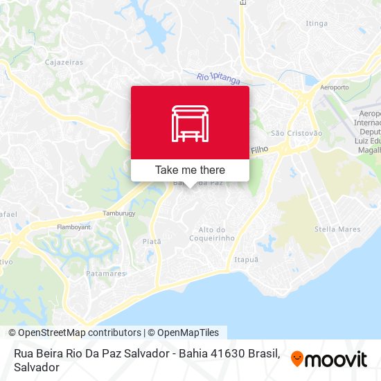 Mapa Rua Beira Rio Da Paz Salvador - Bahia 41630 Brasil