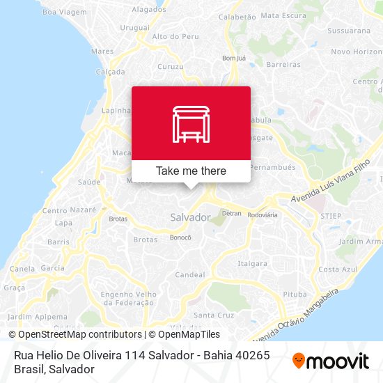 Mapa Rua Helio De Oliveira 114 Salvador - Bahia 40265 Brasil
