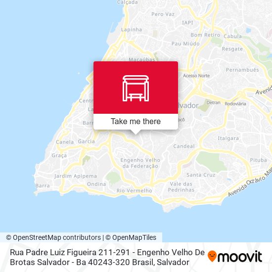 Mapa Rua Padre Luiz Figueira 211-291 - Engenho Velho De Brotas Salvador - Ba 40243-320 Brasil