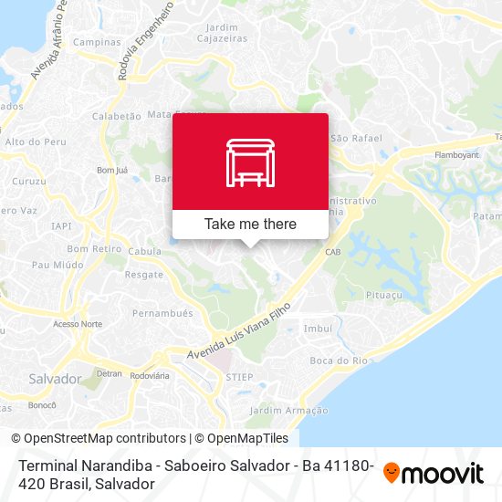 Mapa Terminal Narandiba - Saboeiro Salvador - Ba 41180-420 Brasil