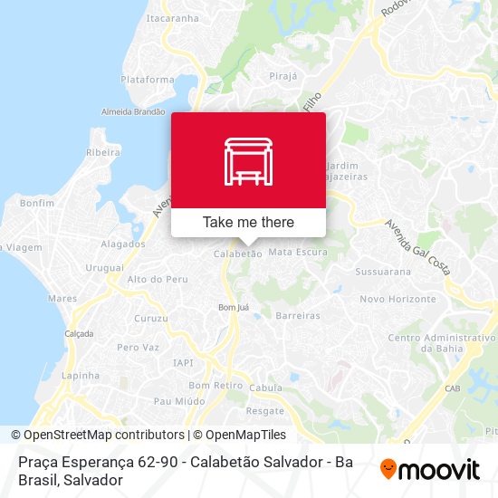 Mapa Praça Esperança 62-90 - Calabetão Salvador - Ba Brasil