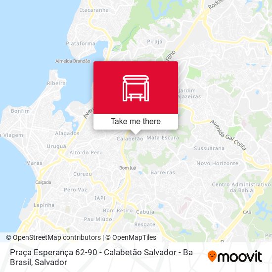 Praça Esperança 62-90 - Calabetão Salvador - Ba Brasil map