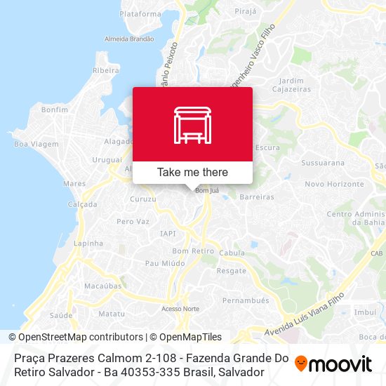 Mapa Praça Prazeres Calmom 2-108 - Fazenda Grande Do Retiro Salvador - Ba 40353-335 Brasil