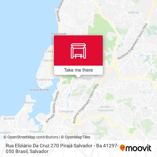 Mapa Rua Eliziário Da Cruz 270 Pirajá Salvador - Ba 41297-050 Brasil