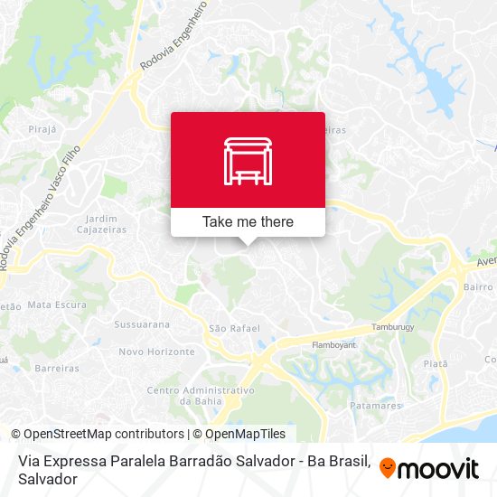 Mapa Via Expressa Paralela Barradão Salvador - Ba Brasil