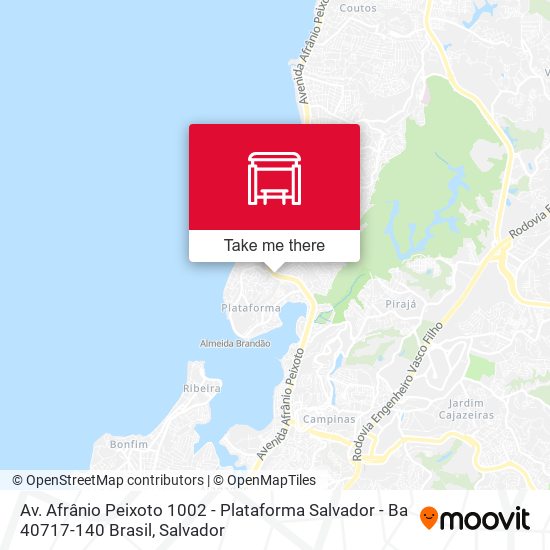 Mapa Av. Afrânio Peixoto 1002 - Plataforma Salvador - Ba 40717-140 Brasil