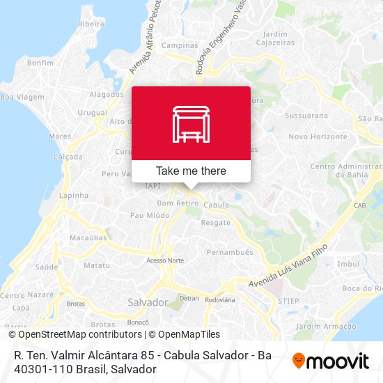 R. Ten. Valmir Alcântara 85 - Cabula Salvador - Ba 40301-110 Brasil map