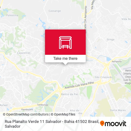 Mapa Rua Planalto Verde 11 Salvador - Bahia 41502 Brasil