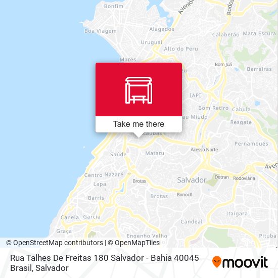 Mapa Rua Talhes De Freitas 180 Salvador - Bahia 40045 Brasil