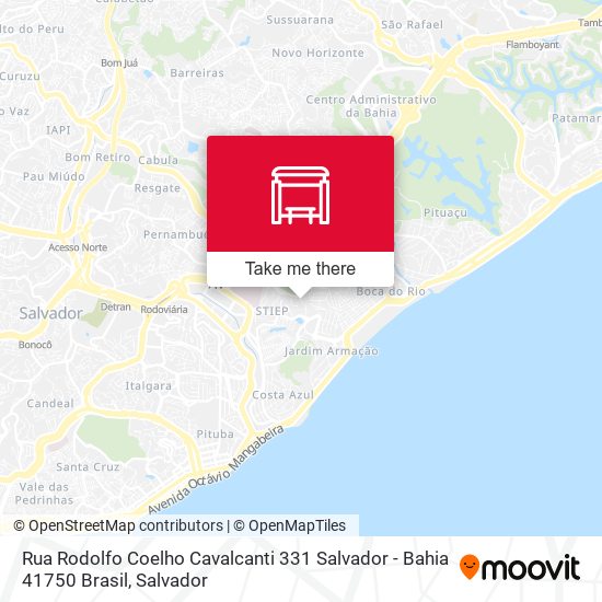 Mapa Rua Rodolfo Coelho Cavalcanti 331 Salvador - Bahia 41750 Brasil