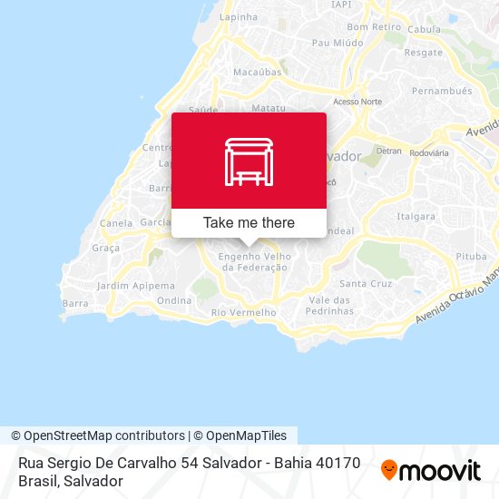 Mapa Rua Sergio De Carvalho 54 Salvador - Bahia 40170 Brasil