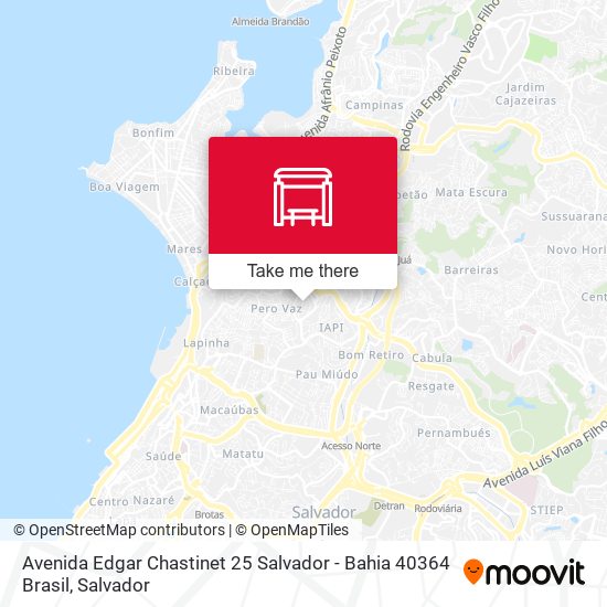 Mapa Avenida Edgar Chastinet 25 Salvador - Bahia 40364 Brasil