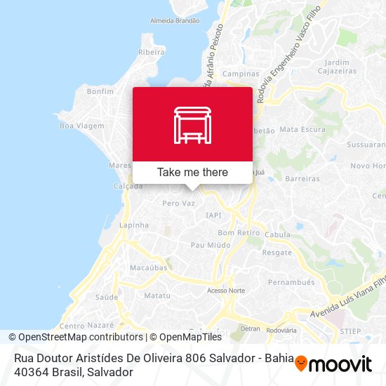 Mapa Rua Doutor Aristídes De Oliveira 806 Salvador - Bahia 40364 Brasil