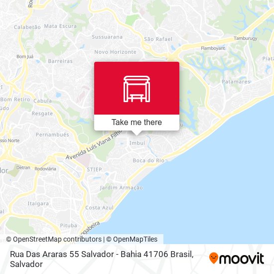 Mapa Rua Das Araras 55 Salvador - Bahia 41706 Brasil