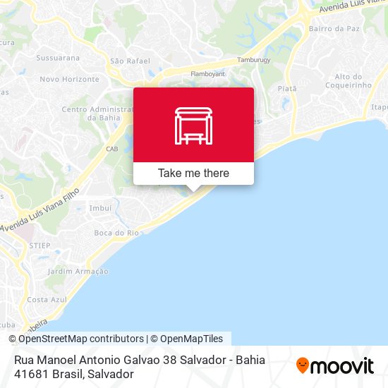 Mapa Rua Manoel Antonio Galvao 38 Salvador - Bahia 41681 Brasil
