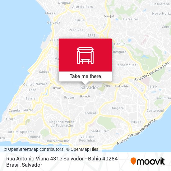 Mapa Rua Antonio Viana 431e Salvador - Bahia 40284 Brasil