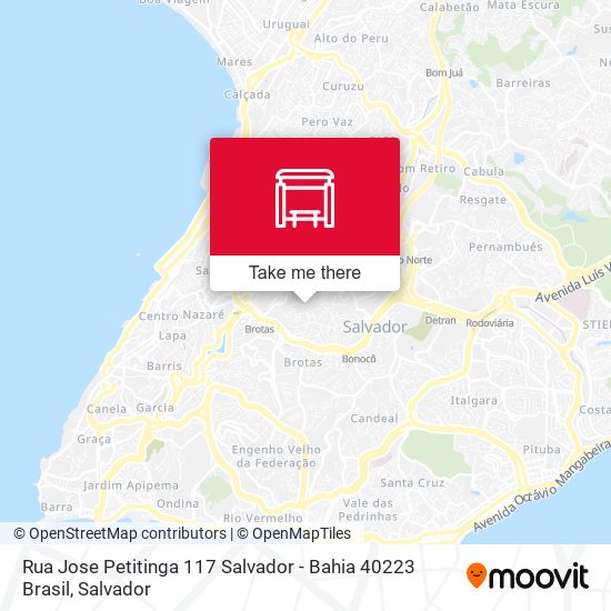 Mapa Rua Jose Petitinga 117 Salvador - Bahia 40223 Brasil