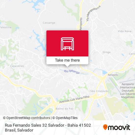 Mapa Rua Fernando Sales 32 Salvador - Bahia 41502 Brasil