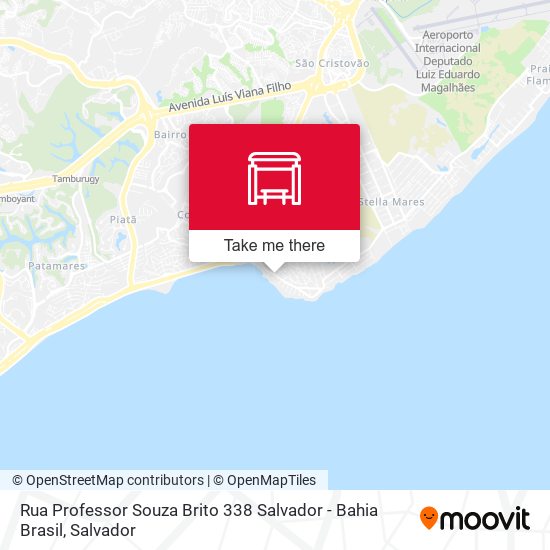 Mapa Rua Professor Souza Brito 338 Salvador - Bahia Brasil