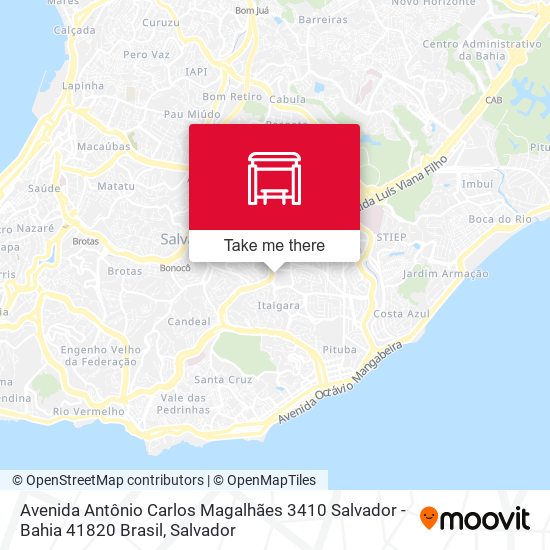 Mapa Avenida Antônio Carlos Magalhães 3410 Salvador - Bahia 41820 Brasil